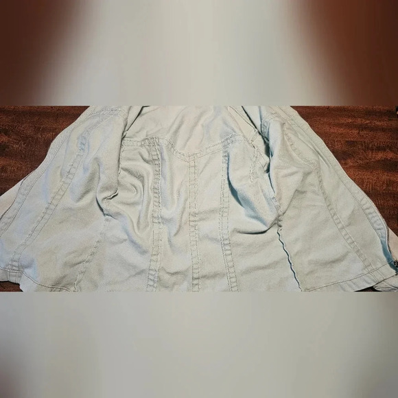 CABI Denim Collared Jean Jacket Aqua Blue Zip front Size Small - Picture 7 of 13
